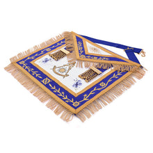 Load image into Gallery viewer, Past Master Blue Lodge California Regulation Apron - Gold Bullion With Golden Braid Fringe | Regalia Lodge