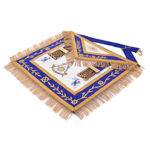 Past Master Blue Lodge California Regulation Apron - Gold Bullion With Golden Braid Fringe | Regalia Lodge