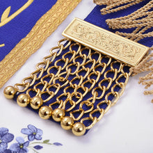 Load image into Gallery viewer, Past Master Blue Lodge California Regulation Apron - Gold Bullion With Golden Braid Fringe | Regalia Lodge