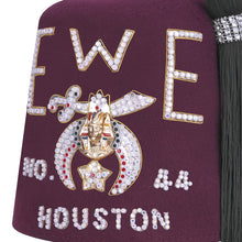 Cargar imagen en el visor de la galería, Shriners Fez Hat - Burgundy Wool Color With Rhinestones- Masonic Fez Caps | Regalia Lodge