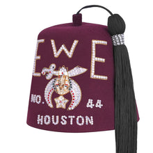 Cargar imagen en el visor de la galería, Shriners Fez Hat - Burgundy Wool Color With Rhinestones- Masonic Fez Caps | Regalia Lodge