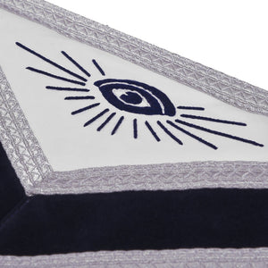 Worshipful Master Blue Lodge Apron - Customizable Blue Velvet With Silver Bullion & Fringe