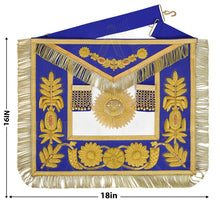 Afbeelding in Gallery-weergave laden, Past Grand Master Blue Lodge Apron - Quality A++ Gold Hand Embroidery &amp; Blue
