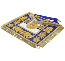 Afbeelding in Gallery-weergave laden, Past Grand Master Blue Lodge Apron - Quality A++ Gold Hand Embroidery &amp; Blue