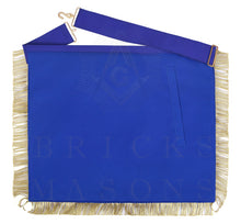 Afbeelding in Gallery-weergave laden, Past Grand Master Blue Lodge Apron - Quality A++ Gold Hand Embroidery &amp; Blue