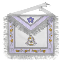 Load image into Gallery viewer, Past Master Blue Lodge California Regulation Apron - Silver Borders With Silver Fringe