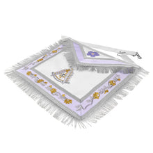 Cargar imagen en el visor de la galería, Past Master Blue Lodge California Regulation Apron - Silver Borders With Silver Fringe