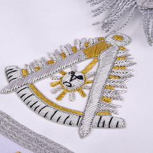 Load image into Gallery viewer, Past Master Blue Lodge California Regulation Apron - Silver Borders With Silver Fringe