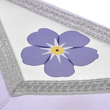 Load image into Gallery viewer, Past Master Blue Lodge California Regulation Apron - Silver Borders With Silver Fringe