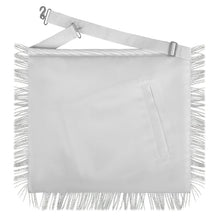 Load image into Gallery viewer, Past Master Blue Lodge California Regulation Apron - Silver Borders With Silver Fringe