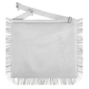 Past Master Blue Lodge California Regulation Apron - Silver Borders With Silver Fringe | Regalia Lodge