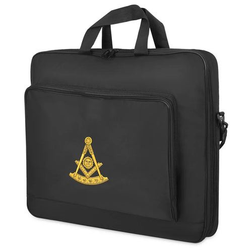 Past Master Blue Lodge Apron Case - Black Cordura With Gold Emblem
