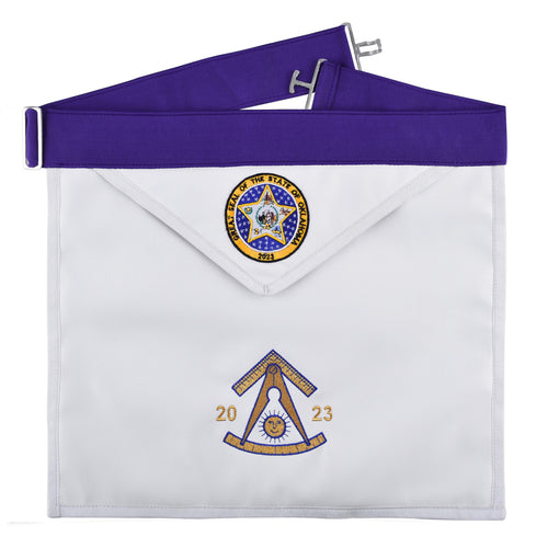 Past Master Blue Lodge California Regulation Apron - Great Seal Of The State Of Oklahoma | Regalia Lodge