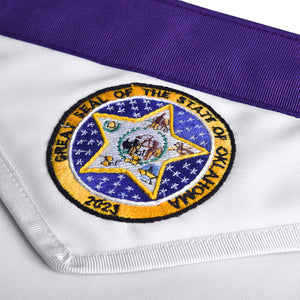 Past Master Blue Lodge California Regulation Apron - Great Seal Of The State Of Oklahoma