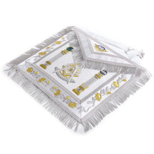 Afbeelding in Gallery-weergave laden, Past Master Blue Lodge California Regulation Apron - White &amp; Gold With Pillars