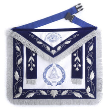 画像をギャラリービューアに読み込む, Grand Past Master Blue Lodge Apron - Blue Velvet With Gray Rayon Fringe