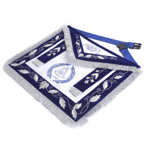 Grand Past Master Blue Lodge Apron - Blue Velvet With Gray Rayon Fringe | Regalia Lodge