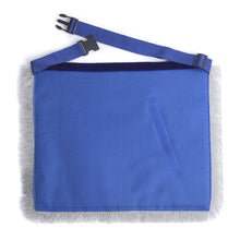 Charger l&#39;image dans la galerie, Grand Past Master Blue Lodge Apron - Blue Velvet With Gray Rayon Fringe