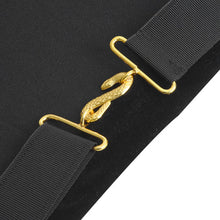 Cargar imagen en el visor de la galería, Past Master Blue Lodge California Regulation Apron - Black &amp; Gold Hand Embroidery Bullion With Pillars | Regalia Lodge