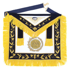 Charger l&#39;image dans la galerie, Grand Master Blue Lodge Apron - Black Velvet &amp; Gold Emblem With Wreath