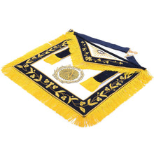 Cargar imagen en el visor de la galería, Grand Master Blue Lodge Apron - Black Velvet &amp; Gold Emblem With Wreath