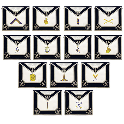 Masonic Regalia Past Master Mason Apron And chain Collars (Set Of 13)