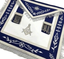 Load image into Gallery viewer, Masonic Blue Lodge G Master Mason Silver Machine Embroidery Freemasons Apron