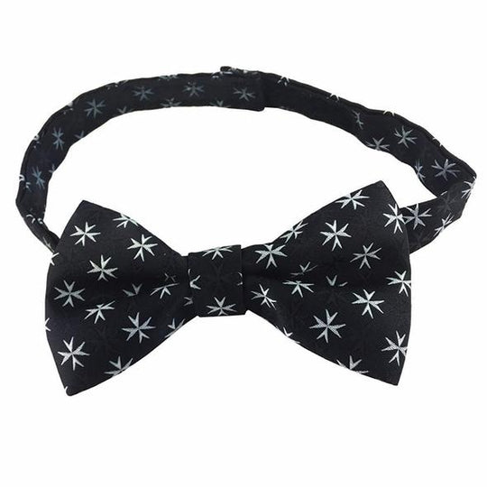 Masonic Knight Malta 100% Silk Woven Bow Tie with (8 pointed) Malta Cross