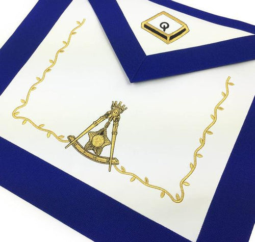 Masonic Blue Lodge 14th Degree Machine Embroidered Lambskin Apron