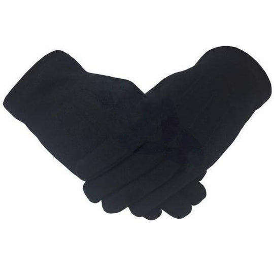 Masonic Knight Templar Plain 100% Cotton Glove Black (2 Pairs)