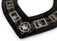 Cargar imagen en el visor de la galería, Knights Templar - Masonic Chain Collar - Gold/Silver on Black