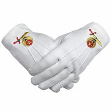 Charger l&#39;image dans la galerie, High Quality Masonic Shriner Emblem White Cotton Glove Masonic Glove (2 pairs)