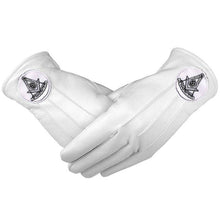 Afbeelding in Gallery-weergave laden, Masonic Regalia White Soft Leather Gloves Past Master Black