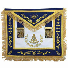 Carica l&#39;immagine nel visualizzatore di Gallery, Masonic Blue Lodge Past Master Gold Machine Embroidery Freemasons Apron