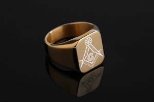 Cast Masonic Religious Ring Stainless Steel