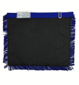 Masonic Blue Lodge Master Mason Apron Machine Embroidery with Fringe Blue