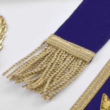 Afbeelding in Gallery-weergave laden, Grand Master Blue Lodge Apron - Royal Blue Velvet With Gold Metal Badge