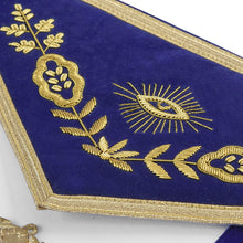 Afbeelding in Gallery-weergave laden, Grand Master Blue Lodge Apron - Royal Blue Velvet With Gold Metal Badge
