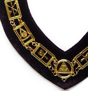 Royal Arch - Masonic Chain Collar - Gold/Silver On Purple | Regalia Lodge