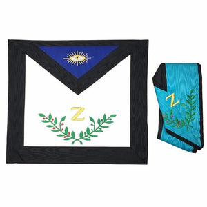 Masonic AASR 4th Degree Apron and Collar Set Machine Embroidered