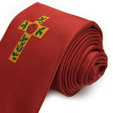 Charger l&#39;image dans la galerie, Masonic 100% silk Rose Croix Degree Tie Red with logo