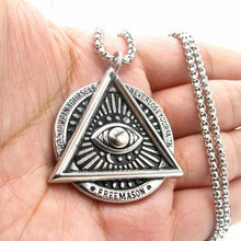 Load image into Gallery viewer, Premium Quality All-Seeing Eye Pendant Necklace with Masonic Symbolism for Men-Blue Lodge Necklaces &amp; Pendants-Masonic Pendants-Freemason necklace