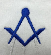 Charger l&#39;image dans la galerie, Masonic Cotton Gloves Thin Square and Compass Machine Embroidery  (2 Pairs)