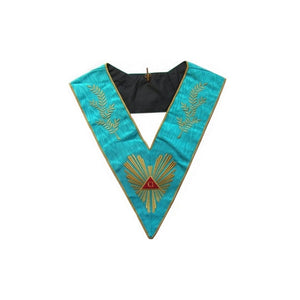 Masonic Officer's collar – Groussier French Rite – Worshipful Master – Acacia 108 leaves – Machine embroidery