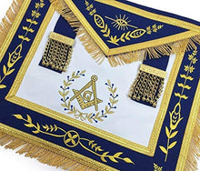 Carica l&#39;immagine nel visualizzatore di Gallery, Masonic Blue Lodge Master Mason Gold Machine Embroidery Apron