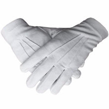 Load image into Gallery viewer, Masonic Regalia 100% Cotton White Gloves Plain (2 Pairs)