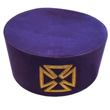 Charger l&#39;image dans la galerie, Masonic Knight Templar Purple Grand Prior Cap Hat Crown