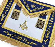 Carica l&#39;immagine nel visualizzatore di Gallery, Masonic Blue Lodge G Master Mason Gold Machine Embroidery Apron