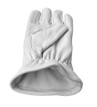 Carica l&#39;immagine nel visualizzatore di Gallery, Masonic Regalia White Soft Leather Gloves Square Compass Yellow