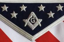 Charger l&#39;image dans la galerie, Masonic Regalia Hand Embroidered U.S Master Mason Apron with G logo | Regalia Lodge
